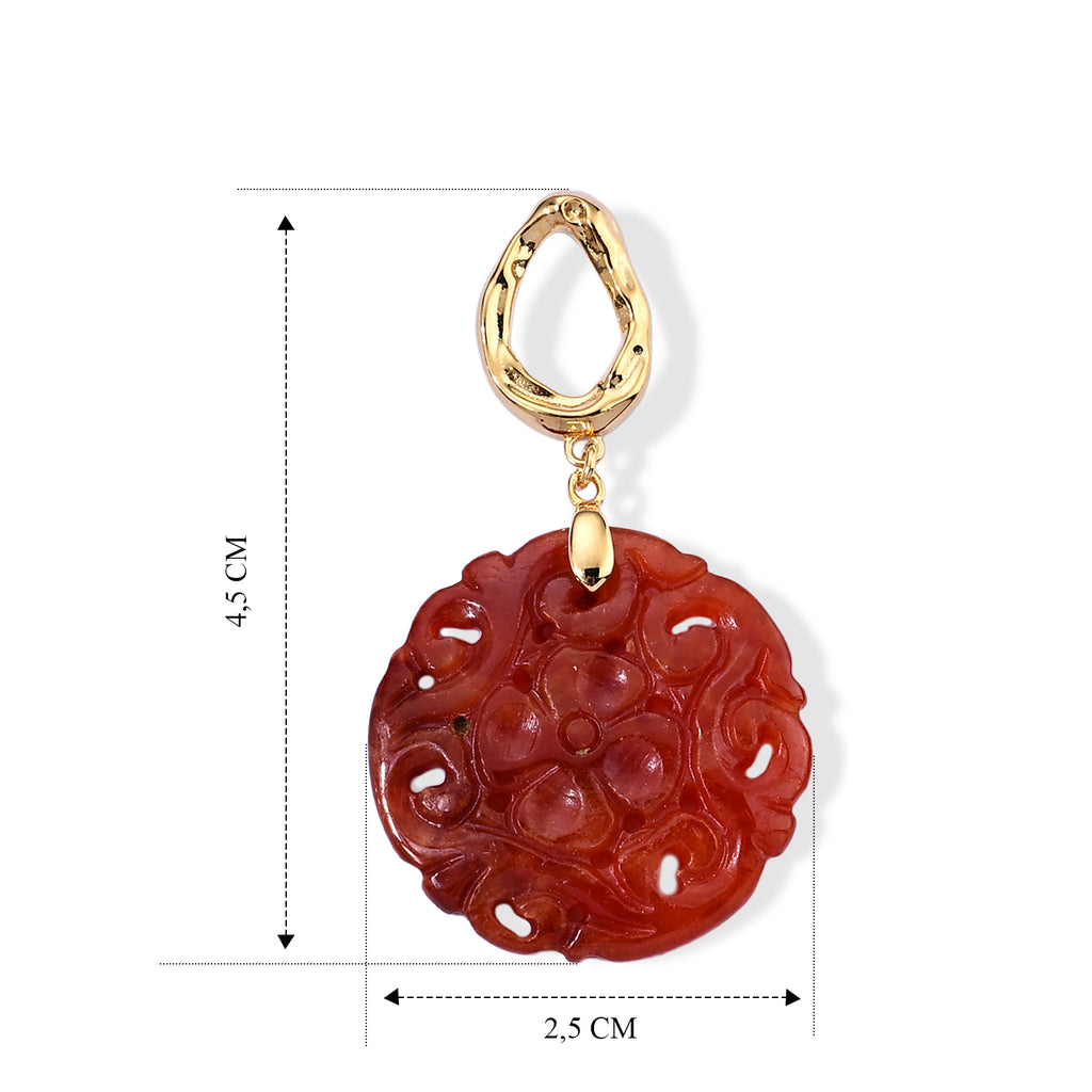 D'Joy Rote Jade Ohrringe 925 Silber Vergoldet (4-5 Werktage Lieferzeit) ca. 10.00 ct