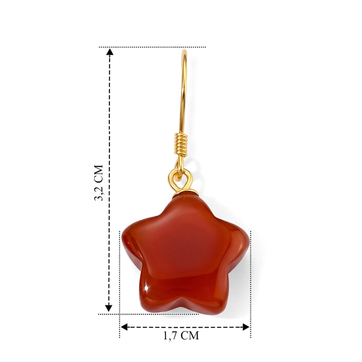 D'Joy Rote Jade Ohrringe 925 Silber Vergoldet ca. 10,00 ct.