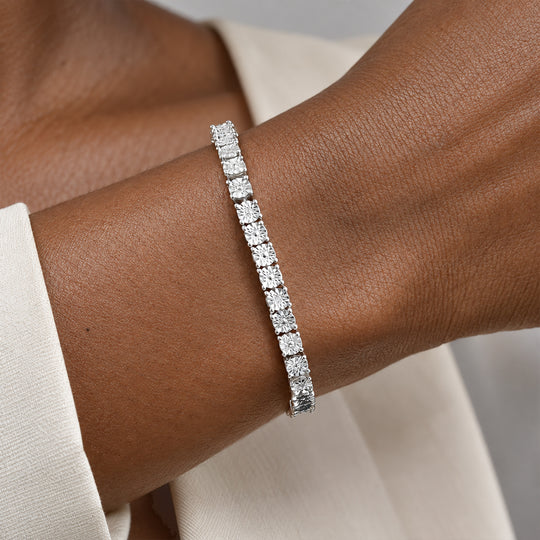 EVER TRUE Weißer Diamant Armband ca. 19 cm Nickelfreies Messing