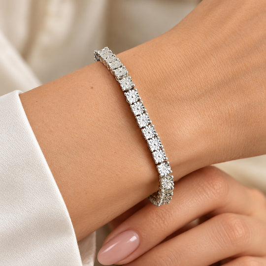 EVER TRUE Weißer Diamant Armband ca. 19 cm Nickelfreies Messing