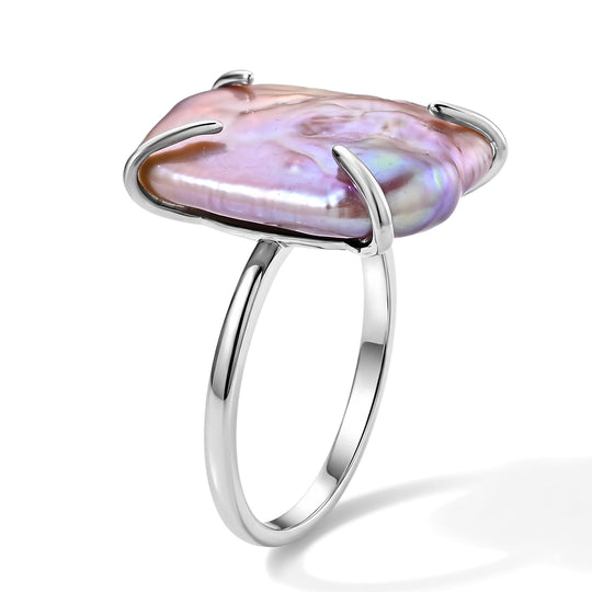 Mehrfarbige Keshi Perle Ring Nickelfreies Messing (Größe 21.00) 8.00 ct