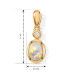 EVER TRUE AAA Natürlicher, äthiopischer Welo Opal, Weißer Zirkon Ohrringe Reine Bronze (10-15 Werktage Lieferzeit) ca. 1,14 ct.