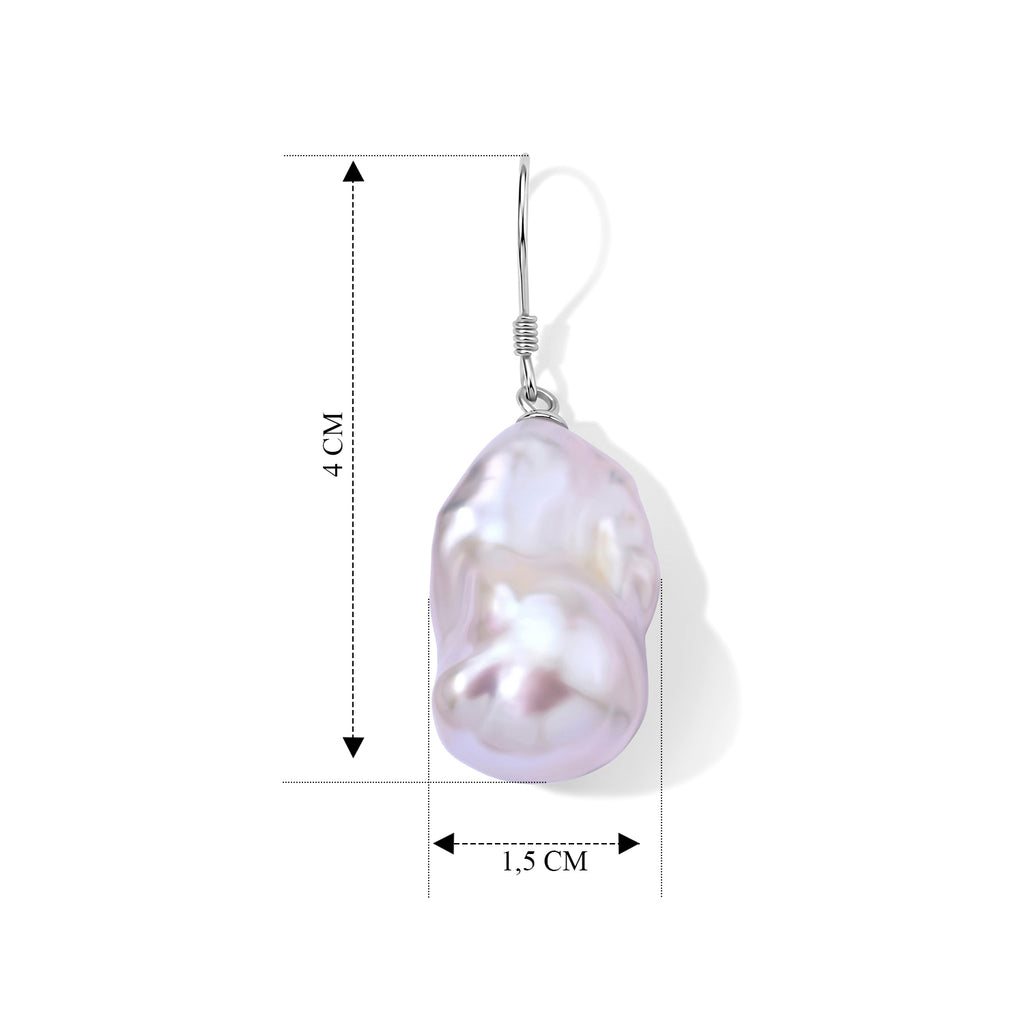 D'Joy Weiße Barockperle (11-12 mm) Ohrringe 925 Silber Rhodiniert