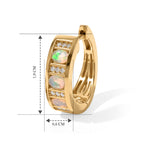 EVER TRUE AA Natürlicher, äthiopischer Welo Opal, Weißer Zirkon Ohrringe Reine Bronze (10-15 Werktage Lieferzeit) ca. 0,75 ct.