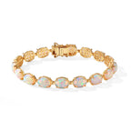 D'Joy AA Natürlicher, äthiopischer Welo Opal Armband (10-15 Werktage Lieferzeit) ca. 19 cm 925 Silber 750 Gelbgold vermeil ca. 18,05 ct.