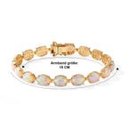 D'Joy AA Natürlicher, äthiopischer Welo Opal Armband (10-15 Werktage Lieferzeit) ca. 19 cm 925 Silber 750 Gelbgold vermeil ca. 18,05 ct.