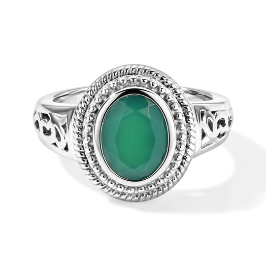 EVER TRUE Verde Onyx Ring 316L Edelstahl (Größe 20.00) ca. 1,73 ct