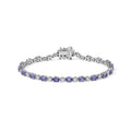 D'Joy Tansanit, Moissanit Armband ca. 18 cm 925 Silber Rhodiniert ca. 5,95 ct.