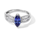 D'Joy Tansanit, Weißer Zirkon Ring 925 Silber Rhodiniert (Größe 17.00) (10-15 Werktage Lieferzeit) ca. 1,45 ct