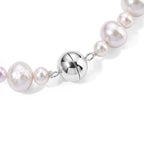 Weiße Edison Perle (9-11 mm), Zhuji Akoya Perle (5-5.5mm) Armband ca. 20 cm 316L Edelstahl Rhodiniert