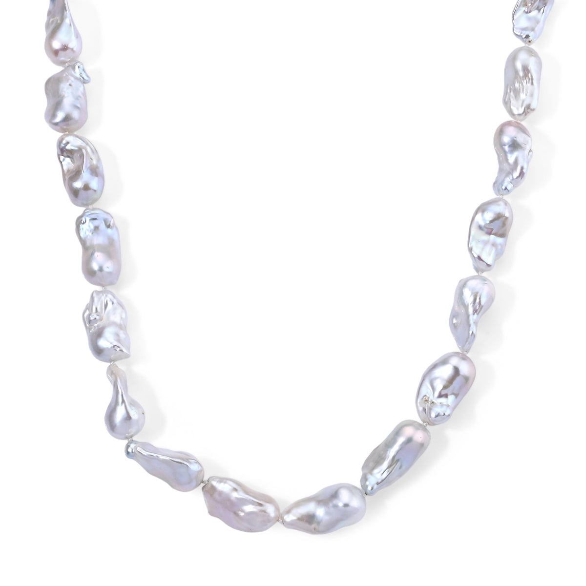 D'Joy AAA Weiße Barockperle Halskette ca. 50 cm 925 Silber Vergoldet
