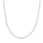 Chinesische Akoya-Perle (5-5.5 mm) Halskette ca. 56 cm 316L Edelstahl Vergoldet