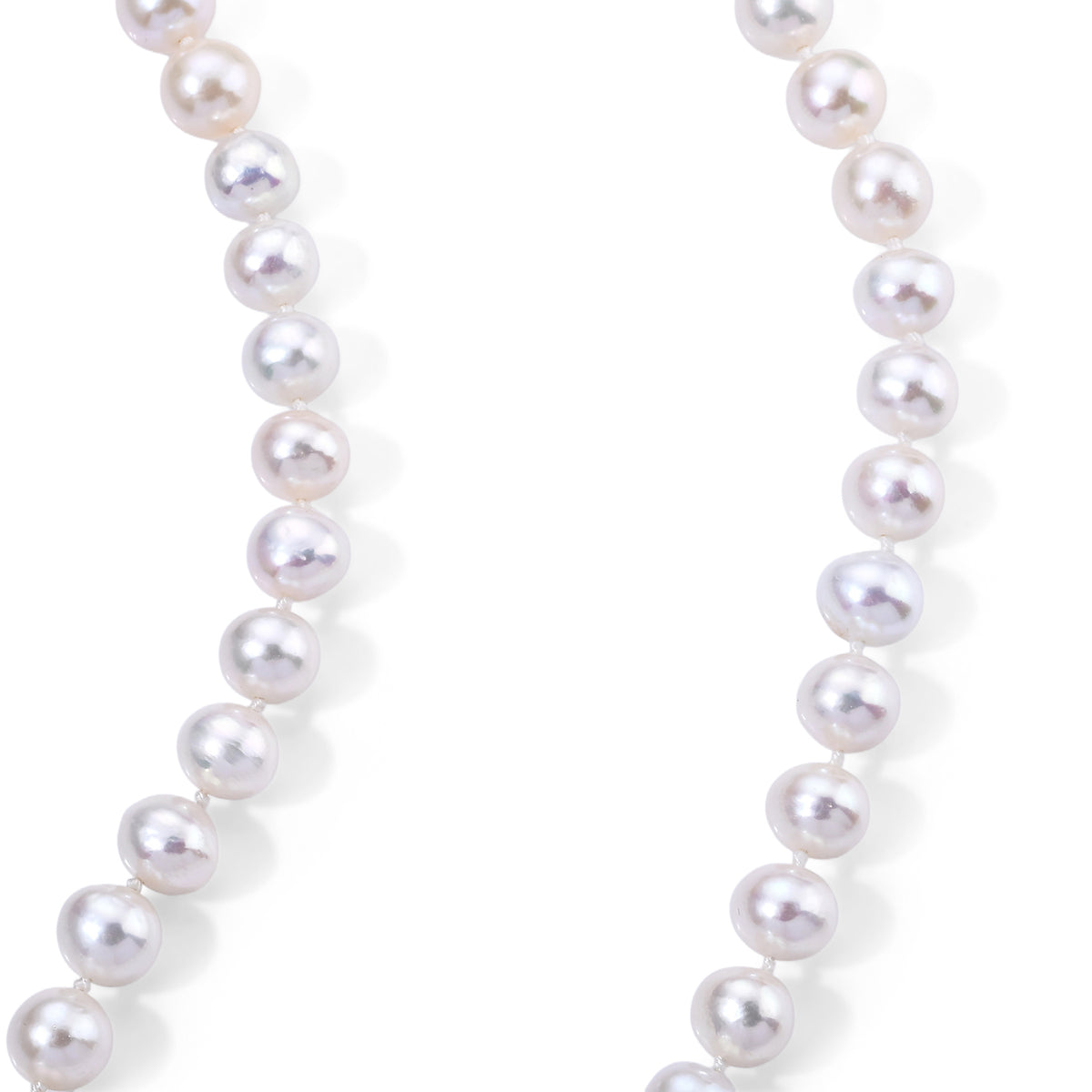 Weiße Edison Perle (9-11 mm) Halskette ca. 50 cm +15cm Adjustable 316L Edelstahl