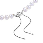 Weiße Edison Perle (9-11 mm) Halskette ca. 50 cm +15cm Adjustable 316L Edelstahl