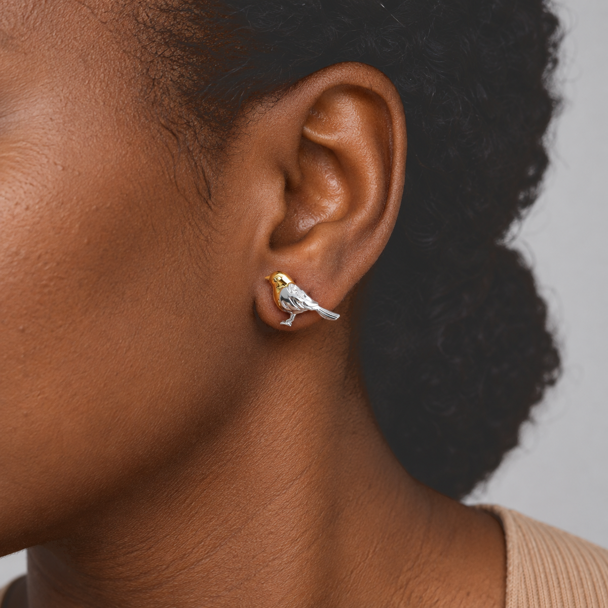 D'Joy 925 Silber Platiniert und vergoldet Ohrringe 3,73g