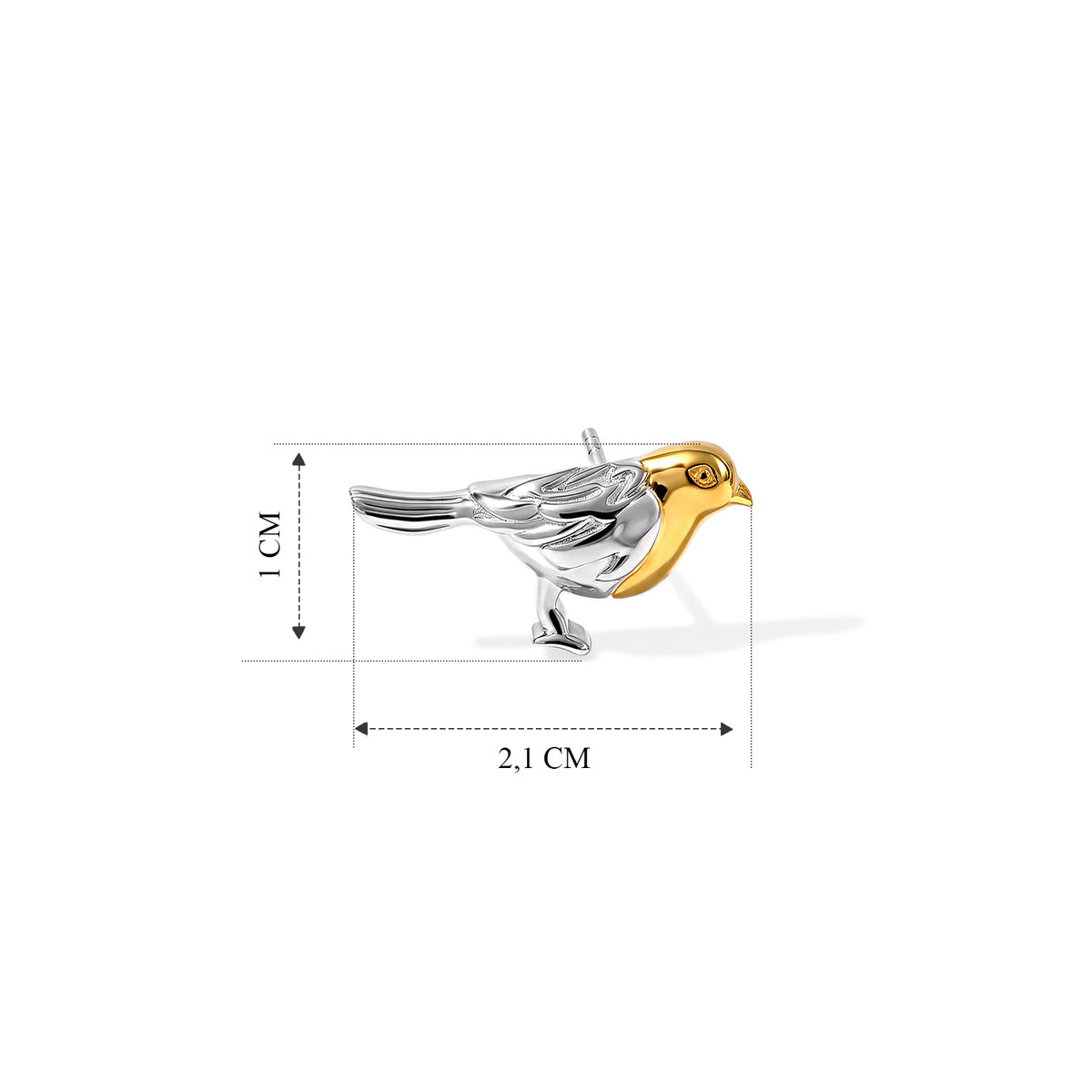 D'Joy 925 Silber Platiniert und vergoldet Ohrringe 3,73g