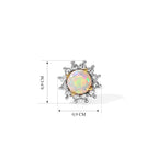 D'Joy Natürlicher, äthiopischer Welo Opal, Weißer Zirkon Ohrringe 925 Silber 750 Vergoldet ca. 1,20 ct.