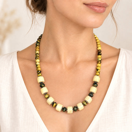 EVER TRUE Grüner Aventurin Halskette ca. 50 cm Nickelfreies Messing Gold ca. 440.00 ct
