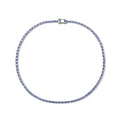 D'Joy Tansanit Halskette (10-15 Werktage Lieferzeit) ca. 45 cm 925 Silber Rhodiniert ca. 20,50 ct.