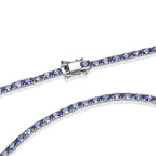 D'Joy Tansanit Halskette (10-15 Werktage Lieferzeit) ca. 45 cm 925 Silber Rhodiniert ca. 20,50 ct.
