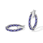 D'Joy Tansanit Ohrringe 925 Silber Rhodiniert ca. 6,02 ct.