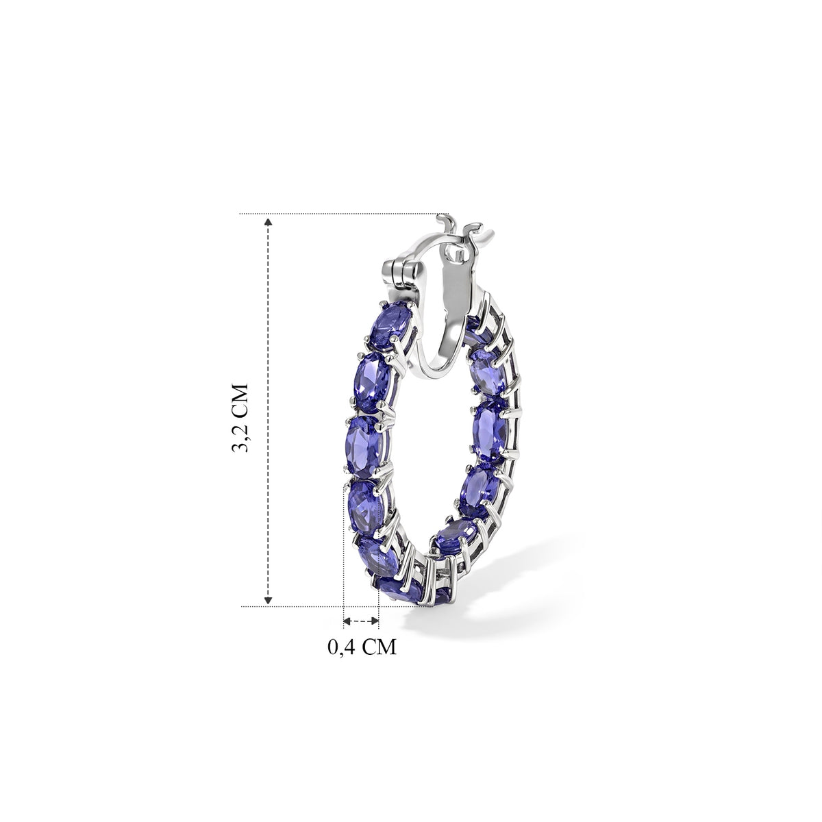D'Joy Tansanit Ohrringe 925 Silber Rhodiniert ca. 6,02 ct.