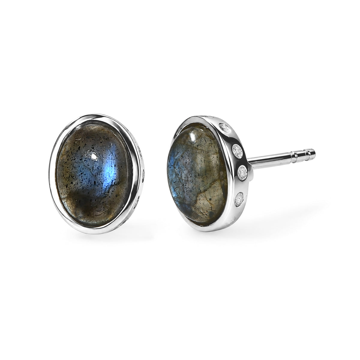D'Joy AAA Labradorit Ohrringe 925 Silber ca. 1,84 ct.