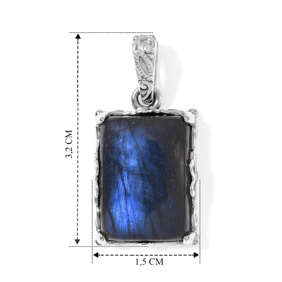 EVER TRUE AAA Labradorit Anhänger Reine Bronze ca. 16,60 ct.