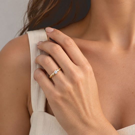 LUXURIANT DIAMOND - Lab Grown Diamant SI-GH Ring 925 Silber Rhodiniert (Größe 19.00) ca. 0,27 ct