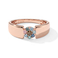 LUXURIANT DIAMOND - Lab Grown Gelb Diamant SI-GH, Lab Grown Blauer Diamant Ring 925 Silber 750 Roségold vermeil (Größe 16.00) ca. 0,26 ct