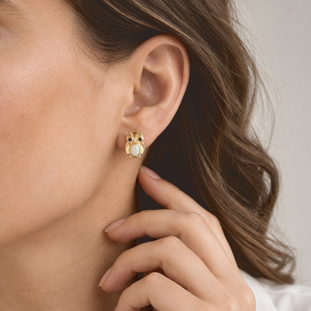 EVER TRUE AAA Natürlicher, äthiopischer Welo Opal, Schwarzer Spinell Ohrringe Reine Bronze ca. 1,15 ct.
