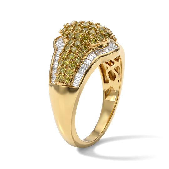 D'Joy Gelber Diamant Ring 925 Silber 750 Gelbgold vermeil (Größe 18.00) ca. 1,26 ct