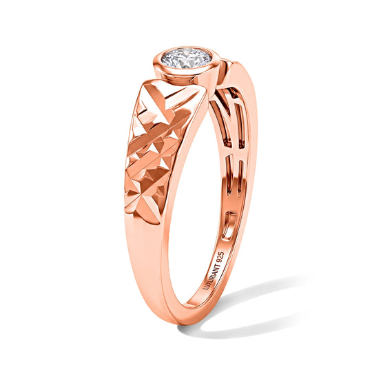 LUXURIANT DIAMOND - Lab Grown Diamant SI-GH Ring 925 Silber 750 Roségold vermeil (Größe 18.00) (10-15 Werktage Lieferzeit) ca. 0,36 ct