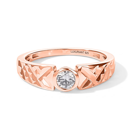 LUXURIANT DIAMOND - Lab Grown Diamant SI-GH Ring 925 Silber 750 Roségold vermeil (Größe 18.00) (10-15 Werktage Lieferzeit) ca. 0,36 ct