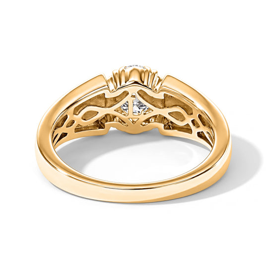 LUXURIANT DIAMOND - Lab Grown Diamant SI-GH Ring 925 Silber 750 Gelbgold vermeil (Größe 20.00)  ca. 0,53 ct