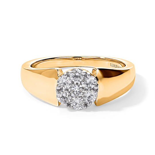 LUXURIANT DIAMOND - Lab Grown Diamant SI-GH Ring 925 Silber 750 Gelbgold vermeil (Größe 17.00) (9-14 Werktage Lieferzeit) ca. 0,53 ct