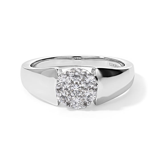 LUXURIANT DIAMOND - Lab Grown Diamant SI-GH Ring 925 Silber 750 Gelbgold vermeil (Größe 17.00) (9-14 Werktage Lieferzeit) ca. 0,53 ct
