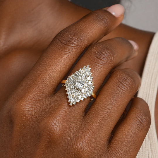 LUXURIANT DIAMOND - Lab Grown Diamant SI-GH Ring 925 Silber Rhodiniert (Größe 21.00) (10-15 Werktage Lieferzeit) ca. 1,01 ct