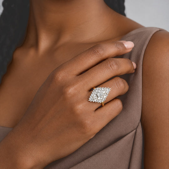 LUXURIANT DIAMOND - Lab Grown Diamant SI-GH Ring 925 Silber Rhodiniert (Größe 21.00) (10-15 Werktage Lieferzeit) ca. 1,01 ct