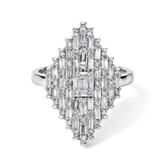 LUXURIANT DIAMOND - Lab Grown Diamant SI-GH Ring 925 Silber Rhodiniert (Größe 21.00) (10-15 Werktage Lieferzeit) ca. 1,01 ct