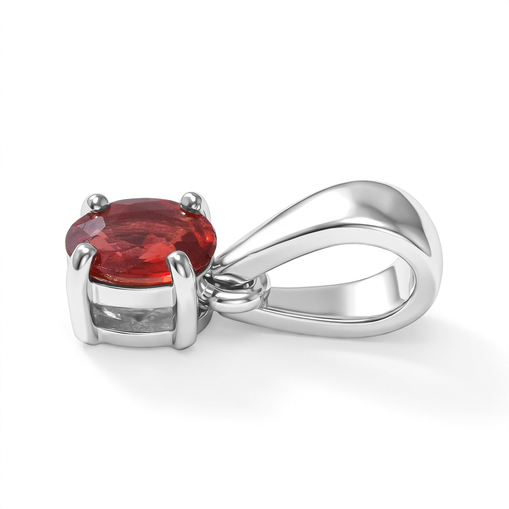 D'Joy AAA Roter Saphir Anhänger 925 Silber Rhodiniert ca. 0,42 ct.