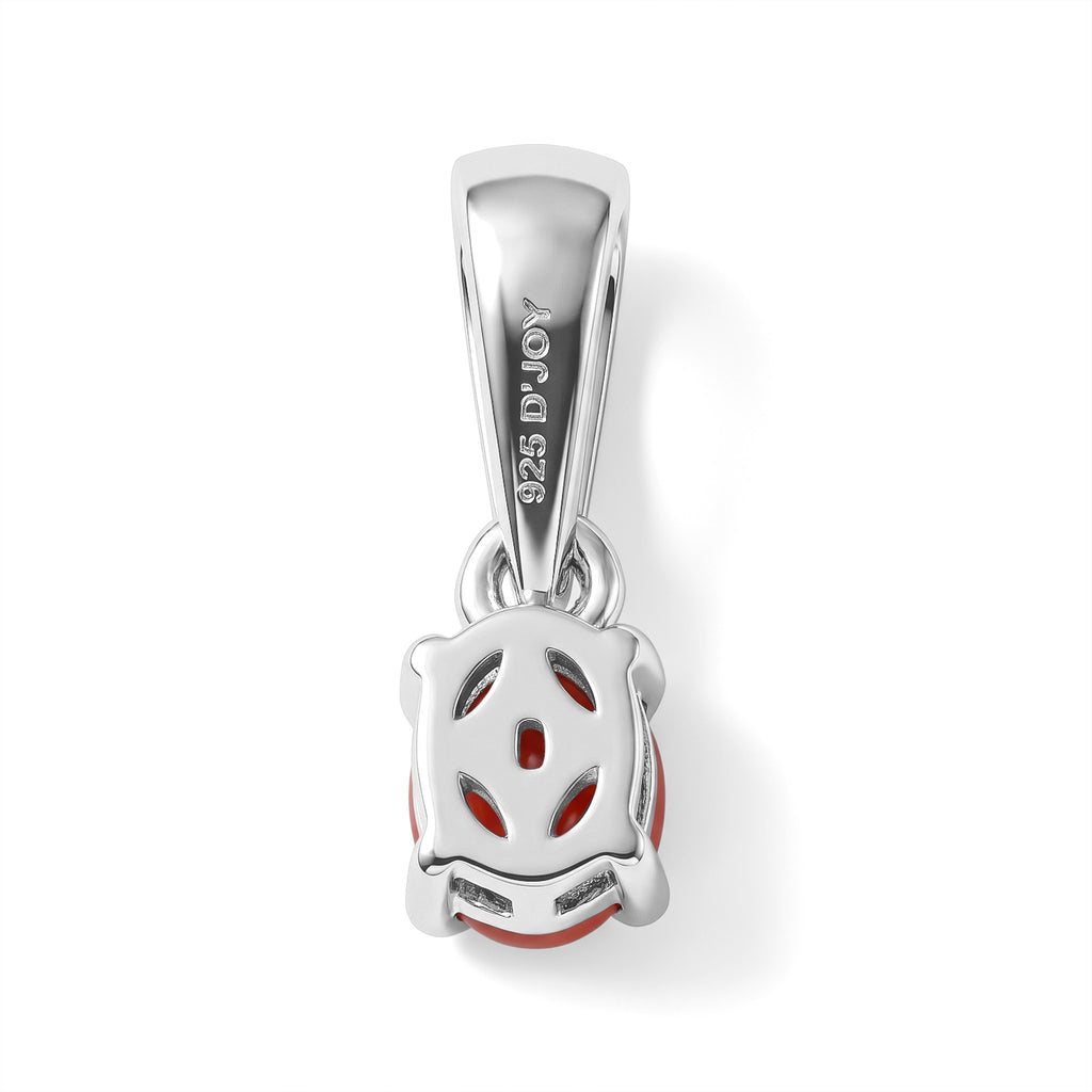 D'Joy AAA Roter Saphir Anhänger 925 Silber Rhodiniert ca. 0,42 ct.