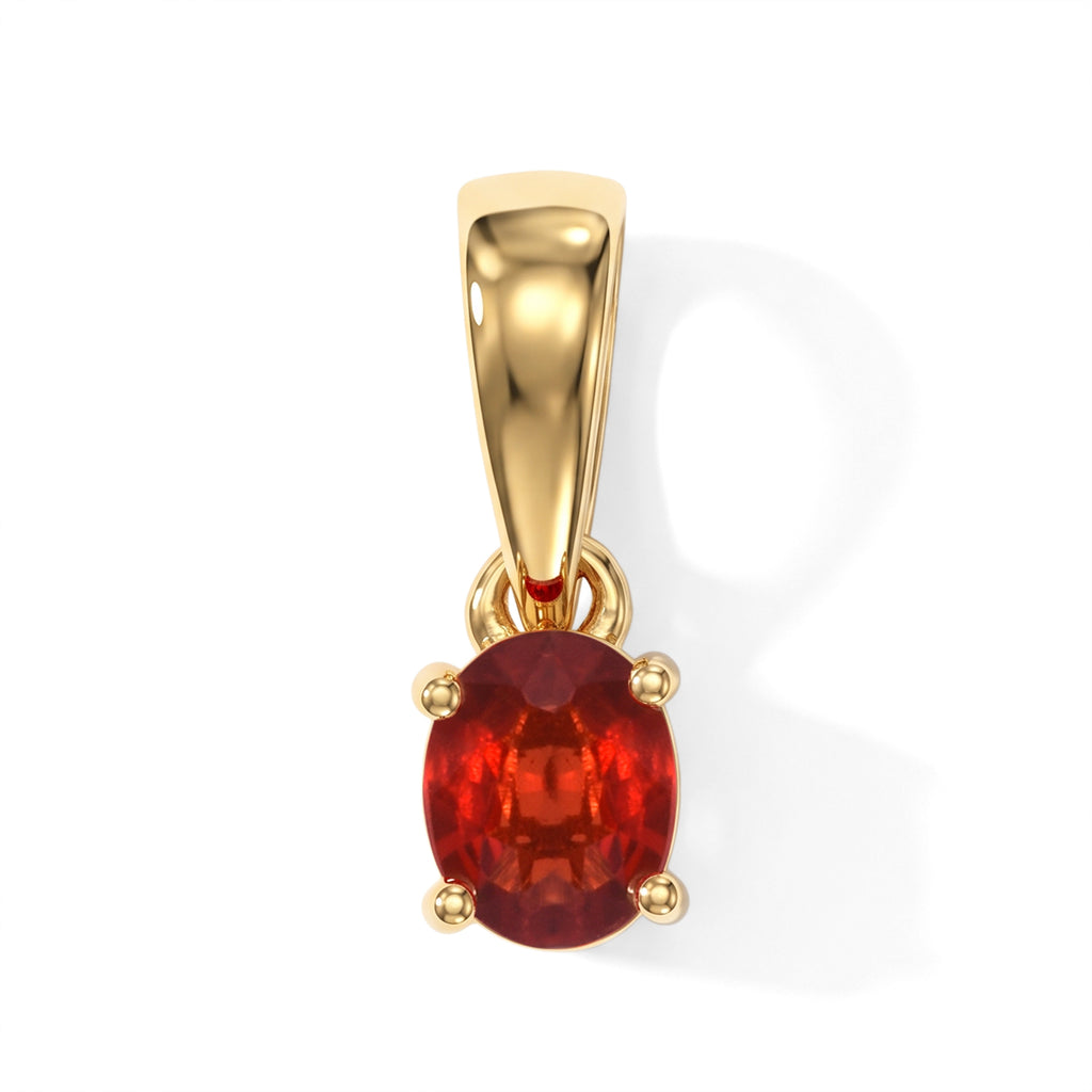 D'Joy AAA Roter Saphir Anhänger 925 Silber 750 Gelbgold vermeil ca. 0,42 ct.