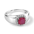 D'Joy AA Afrikanischer Rubin (Fissure gefüllt), Moissanit Ring 925 Silber Rhodiniert (Größe 17.00) ca. 1,81 ct