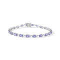 D'Joy Tansanit Armband ca. 18 cm 925 Silber Rhodiniert ca. 5,00 ct.