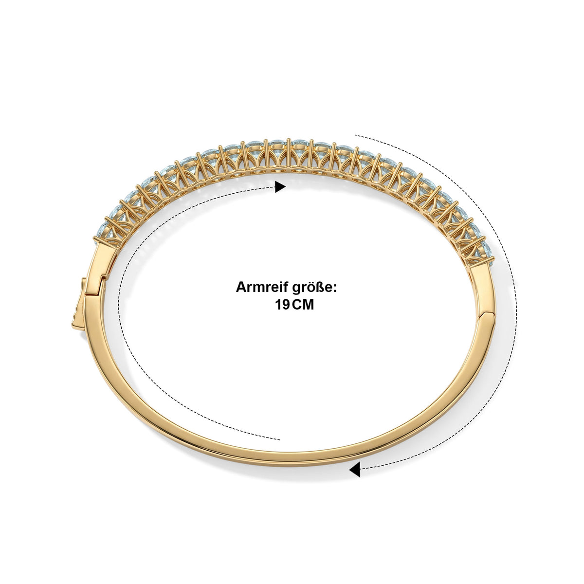 EVER TRUE AA Blauer Apatit Armreif ca. 19 cm Reine Bronze ca. 4,05 ct.