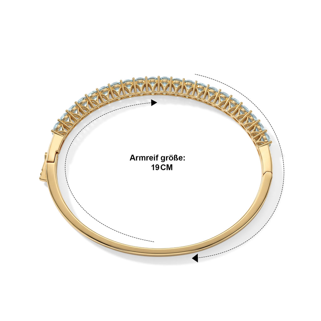 EVER TRUE AA Blauer Apatit Armreif ca. 19 cm Reine Bronze ca. 4,05 ct.