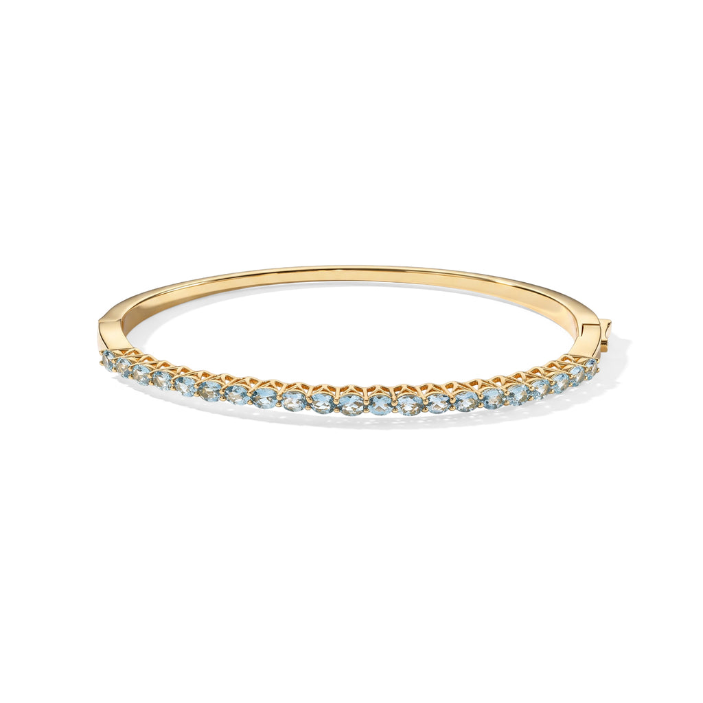 EVER TRUE AA Blauer Apatit Armreif ca. 19 cm Reine Bronze ca. 4,05 ct.