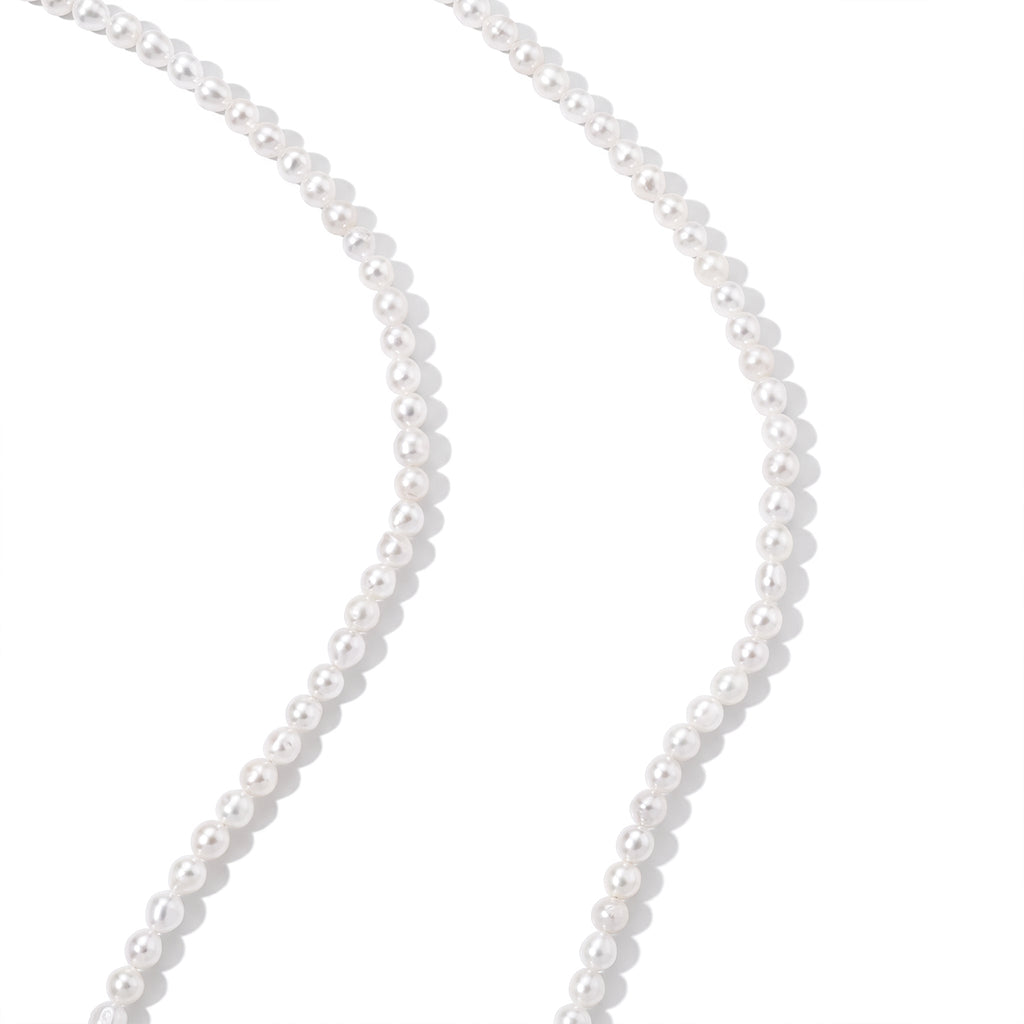 Süßwasser Seed Perle (3-4 mm) Halskette ca. 45 cm 316L Edelstahl 49.90 ct