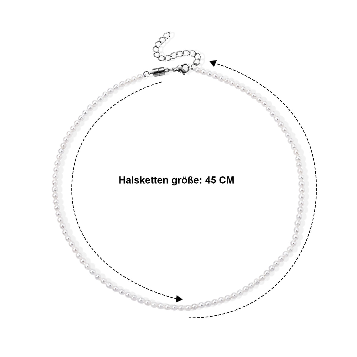 Süßwasser Seed Perle (3-4 mm) Halskette ca. 45 cm 316L Edelstahl 49.90 ct
